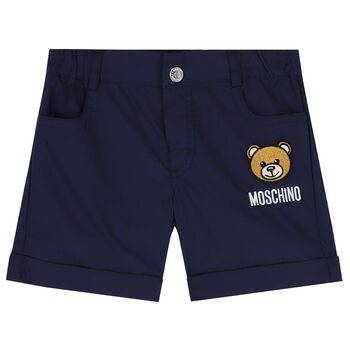 Younger Boys Navy Blue Teddy Bear Logo Shorts